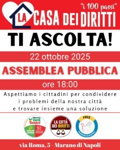 MARANO. La Casa dei Diritti ascolta la città, assemblea pubblica il 22 ottobre