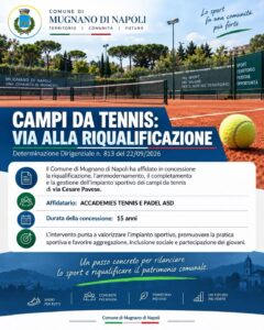 MUGNANO. Campi da Tennis, Schiattarella annuncia la riqualificazione