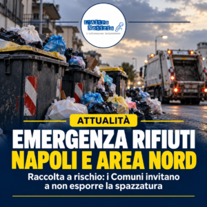 ATTUALITÀ. Emergenza rifiuti a Napoli nell’Area Nord di Napoli: raccolta a rischio, i Comuni invitano i cittadini a non esporre la spazzatura