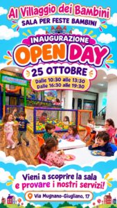 GIUGLIANO. Al Villaggio dei Bambini arriva l’Open Day: il 25 ottobre una giornata dedicata al divertimento dei più piccoli