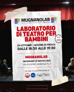 MUGNANO. Martedì 20 ottobre si apre il sipario: al via i corsi di Teatro di MugnanoLab